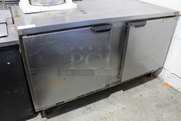 Beverage Air WTF60AY Stainless Steel Commercial 2 Door Undercounter Freezer on Commercial Casters. 115 Volts, 1 Phase. Tested and Does Not Power On - Image 3 of 7