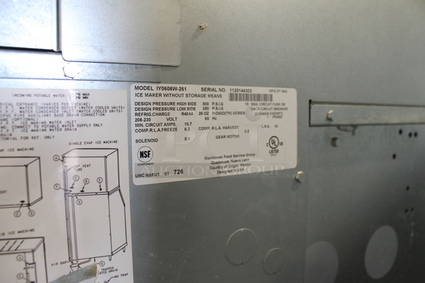Manitowoc IY0606W-261 Stainless Steel Commercial Ice Machine Head on Manitowoc B570 Commercial Ice Bin. 208-230 Volts, 1 Phase. - Image 6 of 8