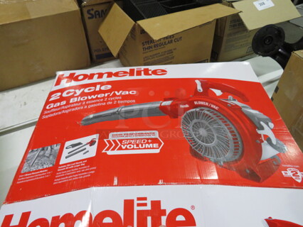One Homelite 2 Cycle Gas Blower.