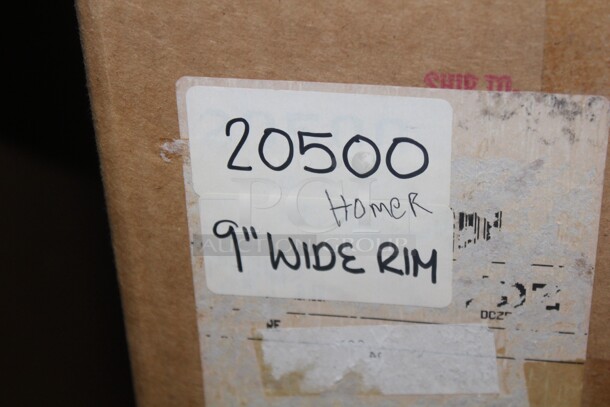 NEW IN BOX! 5 Boxes (12 Count Each) Homer Laughlin 9" Wide Rim Plates. 60X Your Bid!  - Image 2 of 2