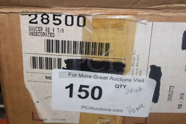 NEW IN BOX! 20 Homer Laughlin 4 7/8" Saucers. 20X Your Bid!  - Image 2 of 2