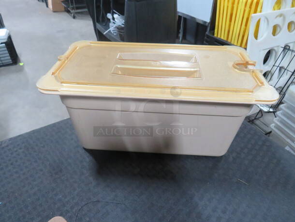 1/3 Size 6 Inch Deep Food Storage Container With Lid. 3XBID