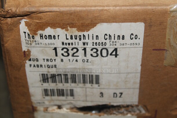 NEW IN BOX! 5 Boxes (36 Count Each) Homer Laughlin 8.25oz Troy Mugs. 180X Your Bid!  - Image 3 of 3