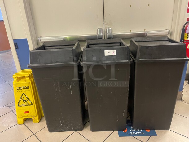 Clean! Commercial Black Large Size Plastic Trash Container NSF 20x20x40 - Image 3 of 8