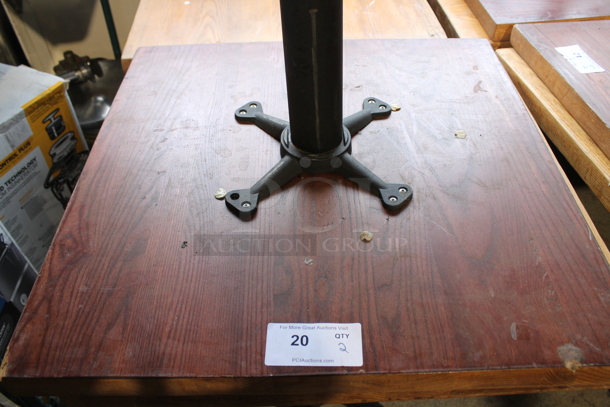 2 Wooden Dining Height Tables on Black Metal Table Base. 2 Times Your Bid! - Image 4 of 4