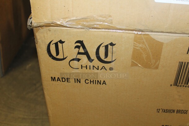 NEW IN BOX! 2 Boxes (4 Count Each Plus 1) CAC 12" Fashion Bridge Platters. 9X Your Bid!  - Image 3 of 4