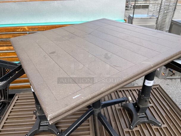 Brown Dining Height Outdoor Patio Table. Stock Picture - Cosmetic Condition May Vary. 35x35x30 - Image 2 of 3