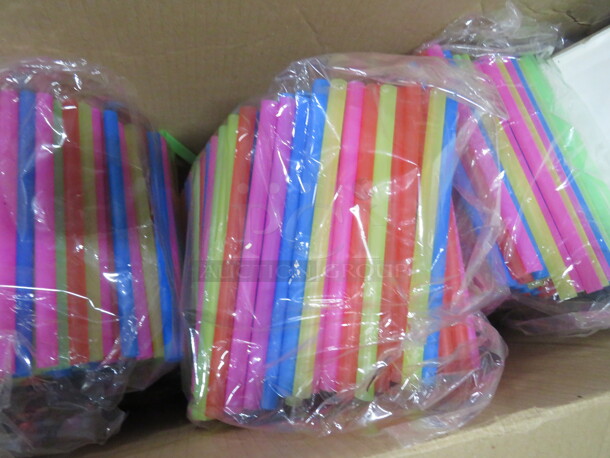 One Case Of Choice Colossal 8.5 Inch Neon Straws.