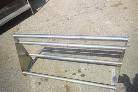 One Stainless Steel Wall mount Pot Rack. 42X12X18