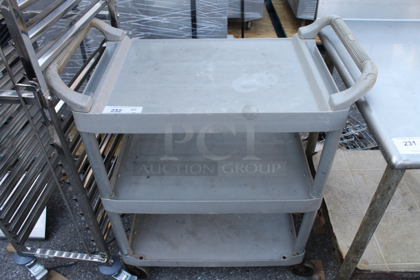 Gray Poly 3 Tier Cart on Commercial Casters.