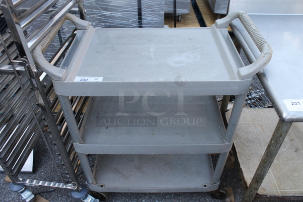 Gray Poly 3 Tier Cart on Commercial Casters. - Image 1 of 4