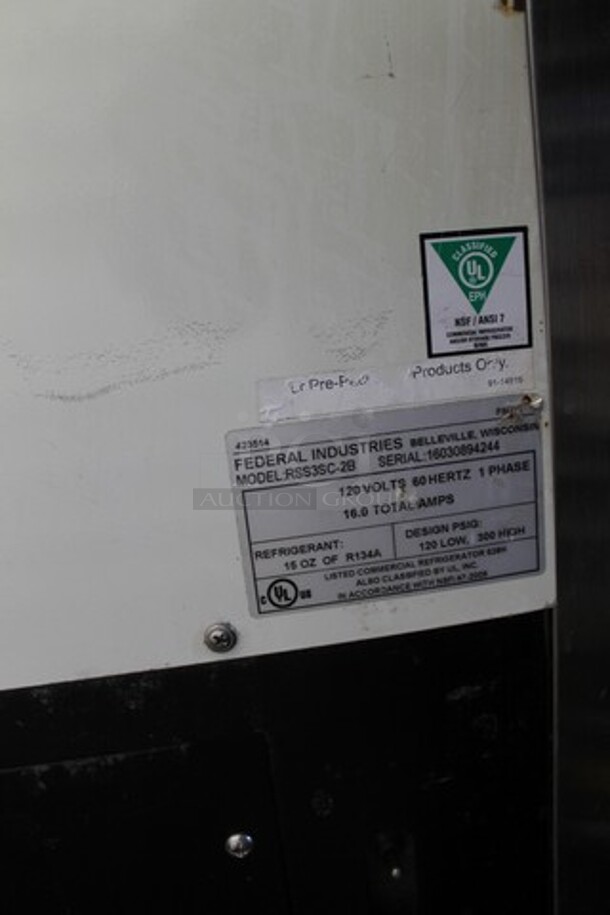 Federal Industries RSS3SC-2B Metal Commercial Open Grab N Go Merchandiser on Commercial Casters. 120 Volts, 1 Phase. Cannot Test - Unit Was Previously Hardwired - Image 7 of 7