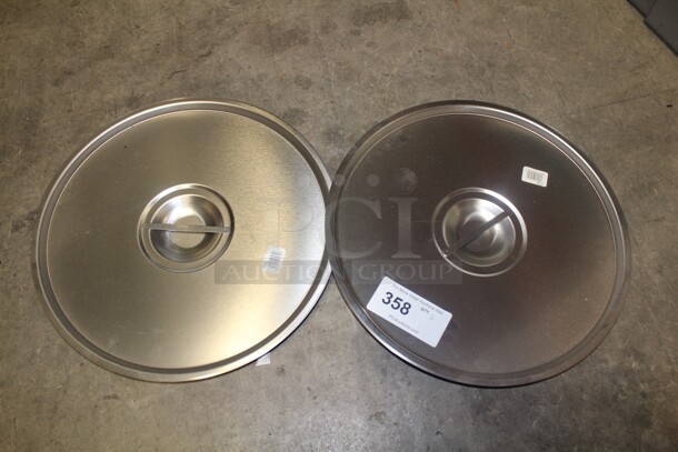 NEW! 2 Stainless Steel Pot Lids. 17x17x1. 2X Your Bid! 