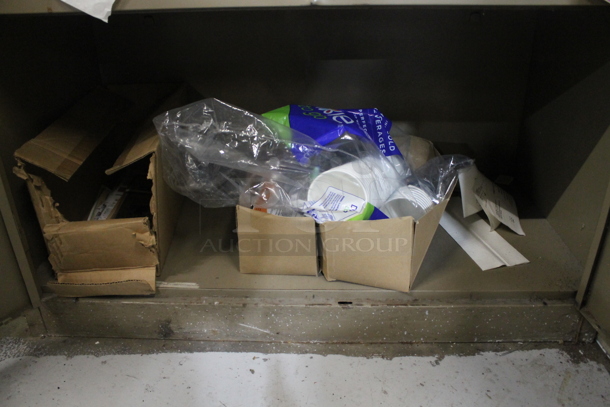 Gray Metal 2 Door Cabinet w/ Contents Including Labels. - Image 6 of 6