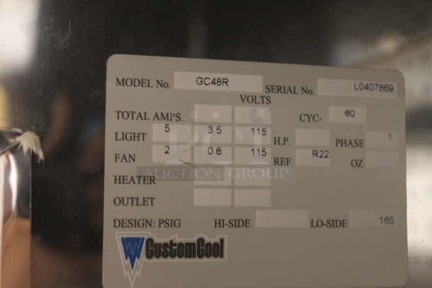 BRAND NEW SCRATCH AND DENT! CustomCool GC48R Metal Commercial Floor Style Open Grab N Go Merchandiser w/ Metal Shelves. 115 Volts, 1 Phase. Does Not Come w/ Remote Compressor. - Image 7 of 7