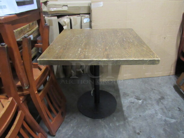 One Solid Wood Table Top On A Metal Pedestal Base. 30X24X30. 1-3/4 Thick Table Top. - Image 4 of 4