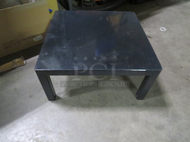 One Black Metal Table/Stool. 17X17X18