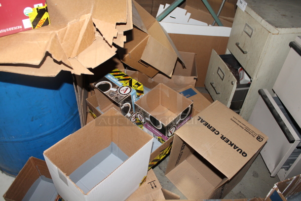 ALL ONE MONEY! Lot of Various Items Including Blue Poly Barrel and Cardboard Boxes - Image 3 of 3