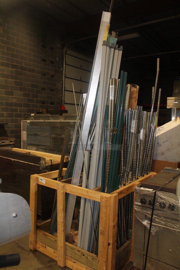 ALL ONE MONEY! Crate Of Metro Rack Legs And More.  - Image 1 of 3