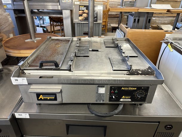 2013 AccuTemp EFG2083A3608 Stainless Steel Commercial Countertop Electric Powered Flat Top Griddle. 208 Volts, 3 Phase. Unit Was Working When Removed.
