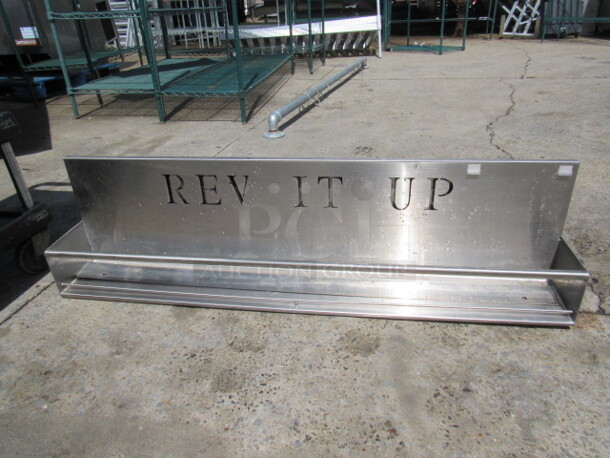 One Stainless Steel Shelf With Mounting Bracket. REV IT UP Cut out. 46X7X12