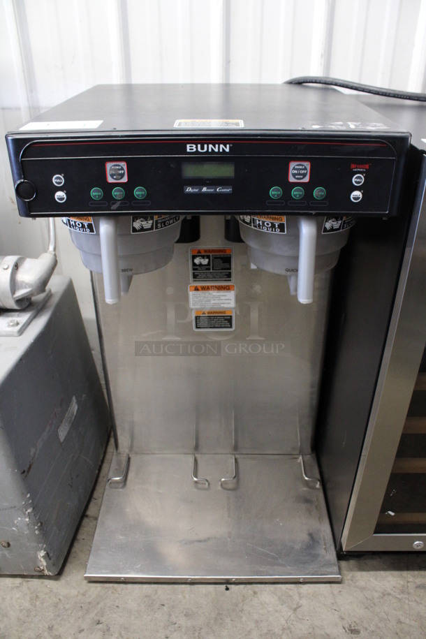 2016 Bunn Model ITCB TWIN HV Stainless Steel Commercial Countertop Dual Coffee Machine w/ 2 Poly Brew Baskets. 120/240 Volts, 1 Phase. 20x23x34.5