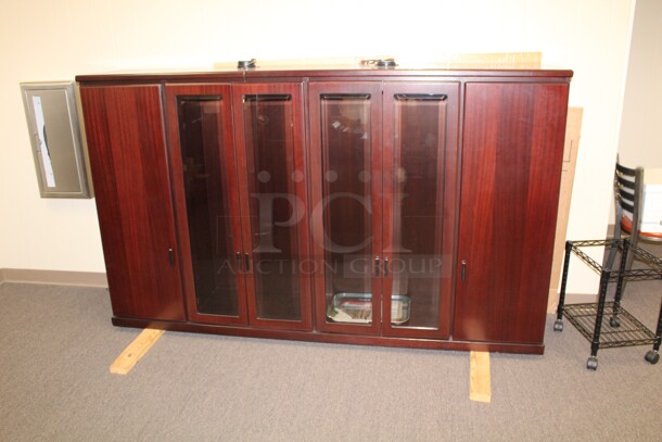 BEAUTIFUL! Wood And Glass Case. 88x17x54. Case Only! 