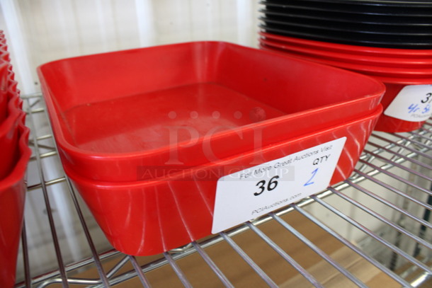 4 Red Poly Trays. 9.5x12x2.5. 4 Times Your Bid! - Image 2 of 3