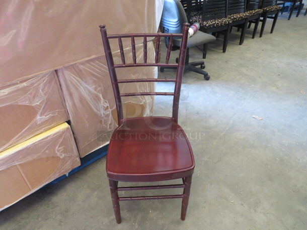 One Brown Metal Chair.