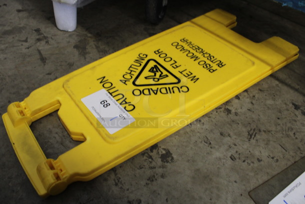 Yellow Poly Wet Floor Sign. 12x1x26