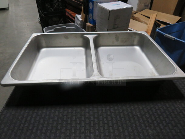 One Full Size 2.5 Inch Deep Hotel Pan, Split.  - Image 1 of 1