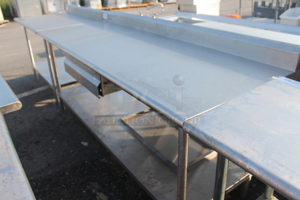 Advance Tabco SHD-2020 Stainless Steel Commercial Table w/ Back Splash, Drawer and Under Shelf.  - Image 3 of 5