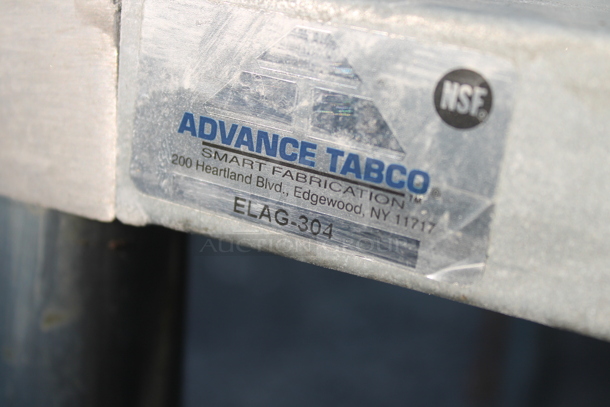 Advance Tabco ELAG-304 Stainless Steel Commercial Table w/ Mounted Commercial Can Opener Under Shelf.  - Image 5 of 5