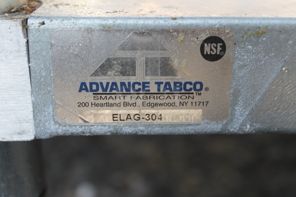 Advance Tabco ELAG-304 Stainless Steel Commercial Table w/ Under Shelf.  - Image 4 of 4