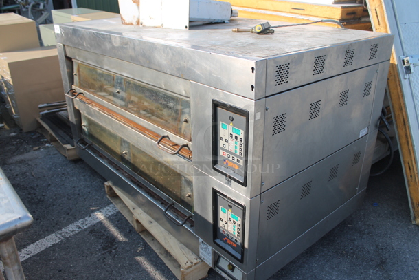 Doyon 3T2 Stainless Steel Commercial Electric Powered Double Deck Bakery Oven. Comes w/ Cooking Stones and 3 Legs. 208 Volts, 3 Phase. - Image 3 of 10