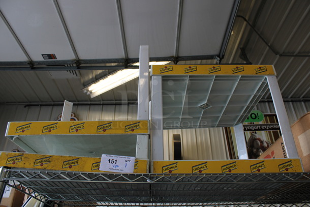 White Poly 2 Tier Racks. 18.5x18.5x16.5, 18.5x18.5x20