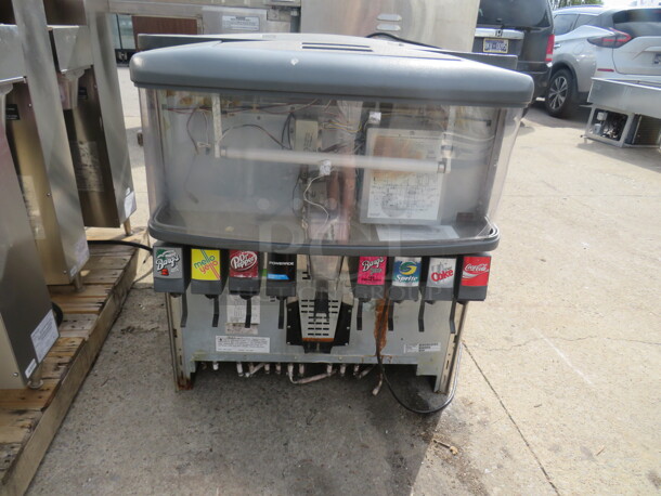 One Lancer 8 Flavor Soda/Ice  Dispenser. Model# DWG-15124A. 31X31X35 - Image 2 of 3