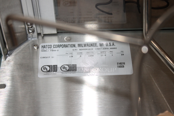 Hatco HDWD-2 Stainless Steel Commercial Countertop Heated Holding Cabinet Merchandiser. 120 Volts, 1 Phase. Tested and Working! - Image 4 of 6