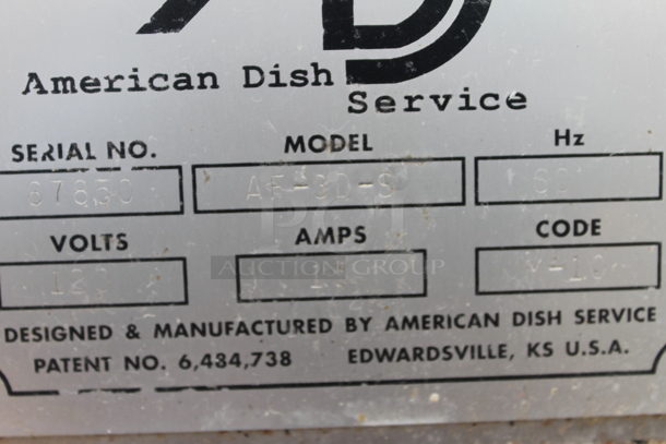 American Dish Service ADS AF-3D-S Stainless Steel Commercial Corner Pass Through Dishwasher. 120 Volts, 1 Phase.  - Image 8 of 8