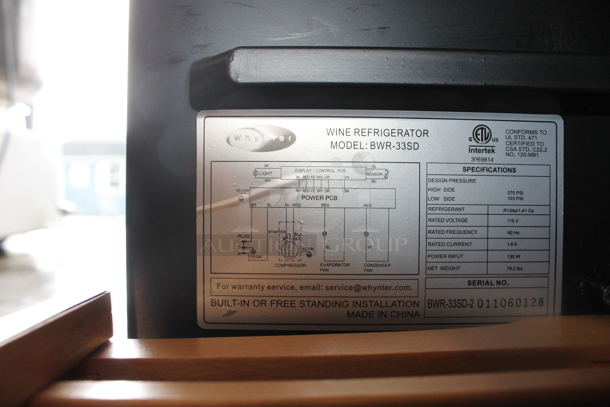 BRAND NEW SCRATCH AND DENT! Whynter BWR-33SD 33 Bottle 15" Built In Stainless Wine Refrigerator Cooler Merchandiser. 115 Volts, 1 Phase. Tested and Working! - Image 4 of 4