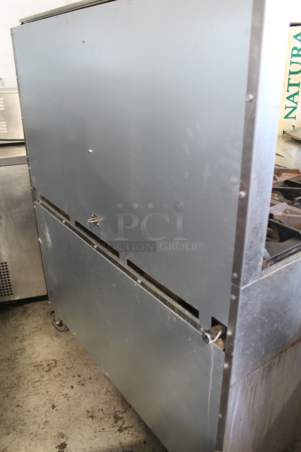 Migali C-RO8-NG Stainless Steel Commercial Natural Gas Powered 8 Burner Range w/ 2 Ovens, Over Shelf and Back Splash on Commercial Casters. - Image 10 of 12