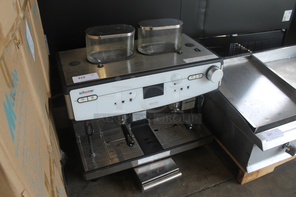 2018 Schaerer Barista Stainless Steel Commercial Countertop 2 Group Espresso Machine w/ 2 Portafilters, 2 Steam Wands and 2 Hoppers. 208 Volts, 1 Phase. - Image 2 of 8
