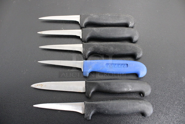 6 Sharpened Stainless Steel Paring Knives. 7