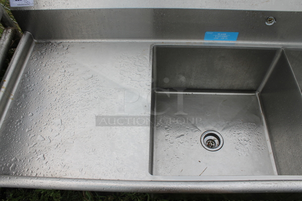 Stainless Steel Commercial 3 Bay Sink w/ Dual Drain Boards. No Legs.  - Image 2 of 3