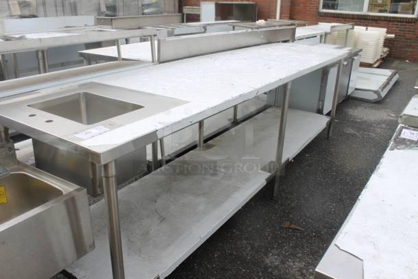 BRAND NEW SCRATCH AND DENT! Stainless Steel Commercial Table w/ Sink Bay and Under Shelf. Bay 11x15x11 - Image 1 of 4