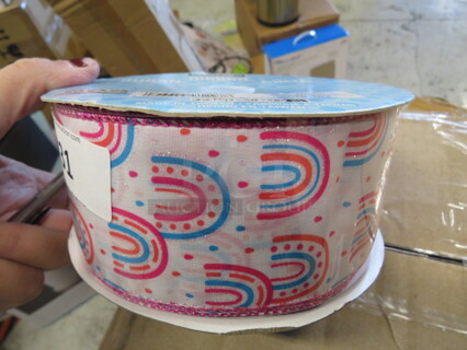 One NEW Spool Of Kirkland Wire Edged Ribbon. 50 Yards.