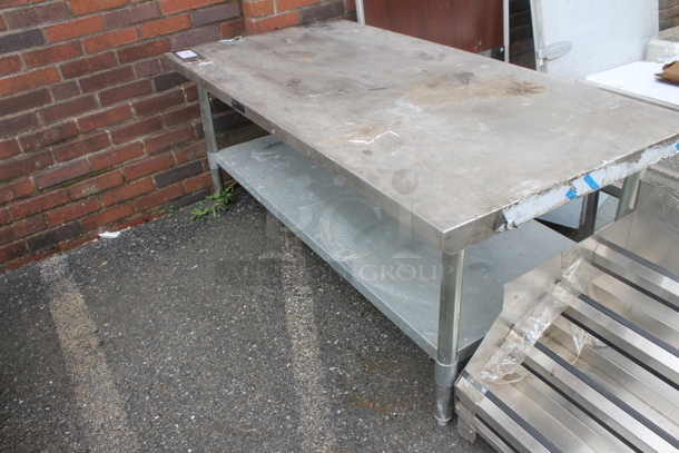 BRAND NEW SCRATCH AND DENT! Stainless Steel Commercial Equipment Stand w/ Metal Under Shelf.  - Image 3 of 4