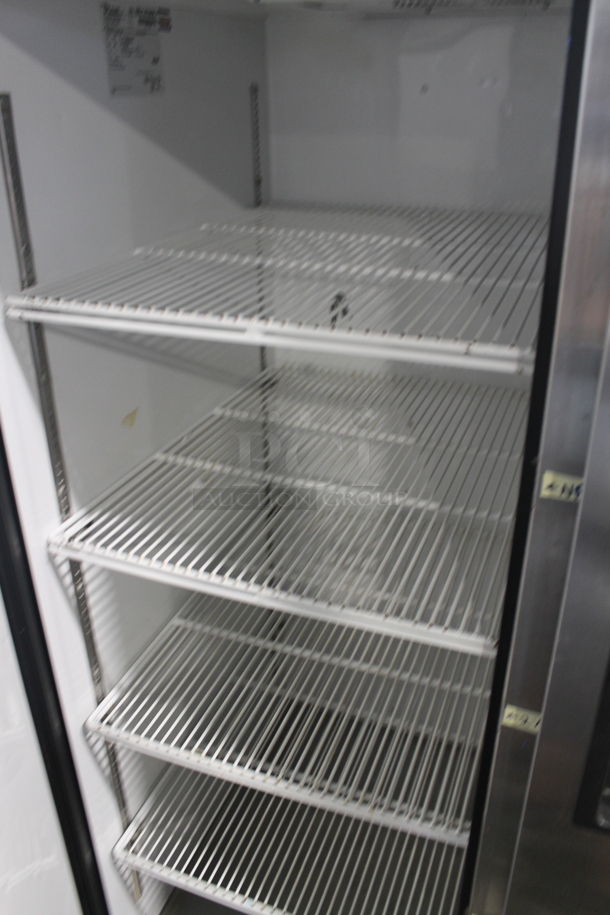 2015 True TG2R-2S ENERGY STAR Stainless Steel Commercial Two Door Reach In Cooler w/ Poly Coated Racks on Commercial Casters. 115 Volts, 1 Phase. Tested and Working! - Image 5 of 7