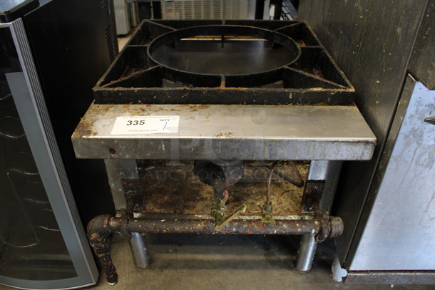 Stainless Steel Commercial Propane Gas Powered Single Burner Stock Pot Range. 18x23x19.5 - Image 1 of 5