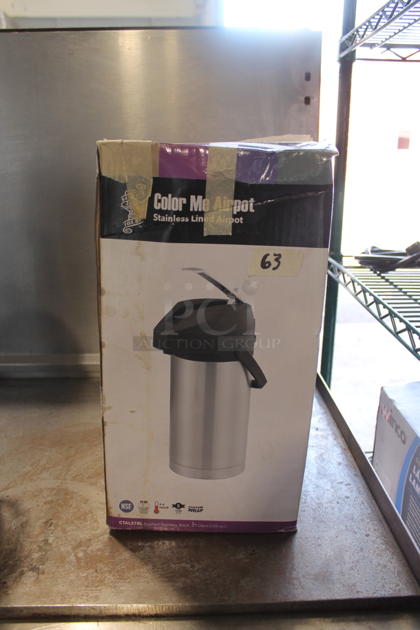 BRAND NEW SCRATCH AND DENT! Color Me Airpot Stainless Steel Lined Airpot. - Image 5 of 5